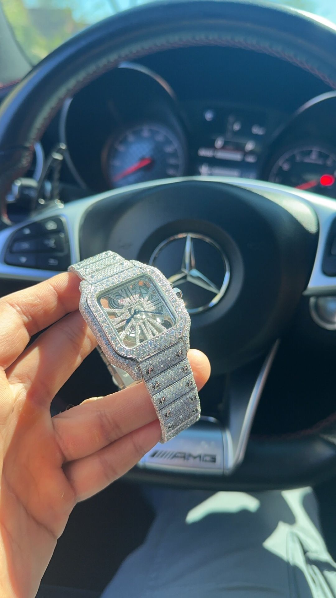 Vvs Moissanite Cartier Skeleton Watch 