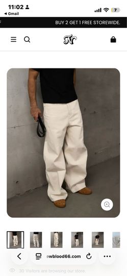 Cream Leo Wide Denim (SIZE CHART ATTACHED)