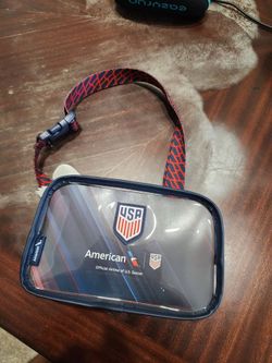 American Airlines USA Soccer Clear Pouch with Lanyard