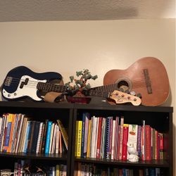 Squire Guitar Electric ( Fender ) , 3 Acoustic , 1 Electric Bass
