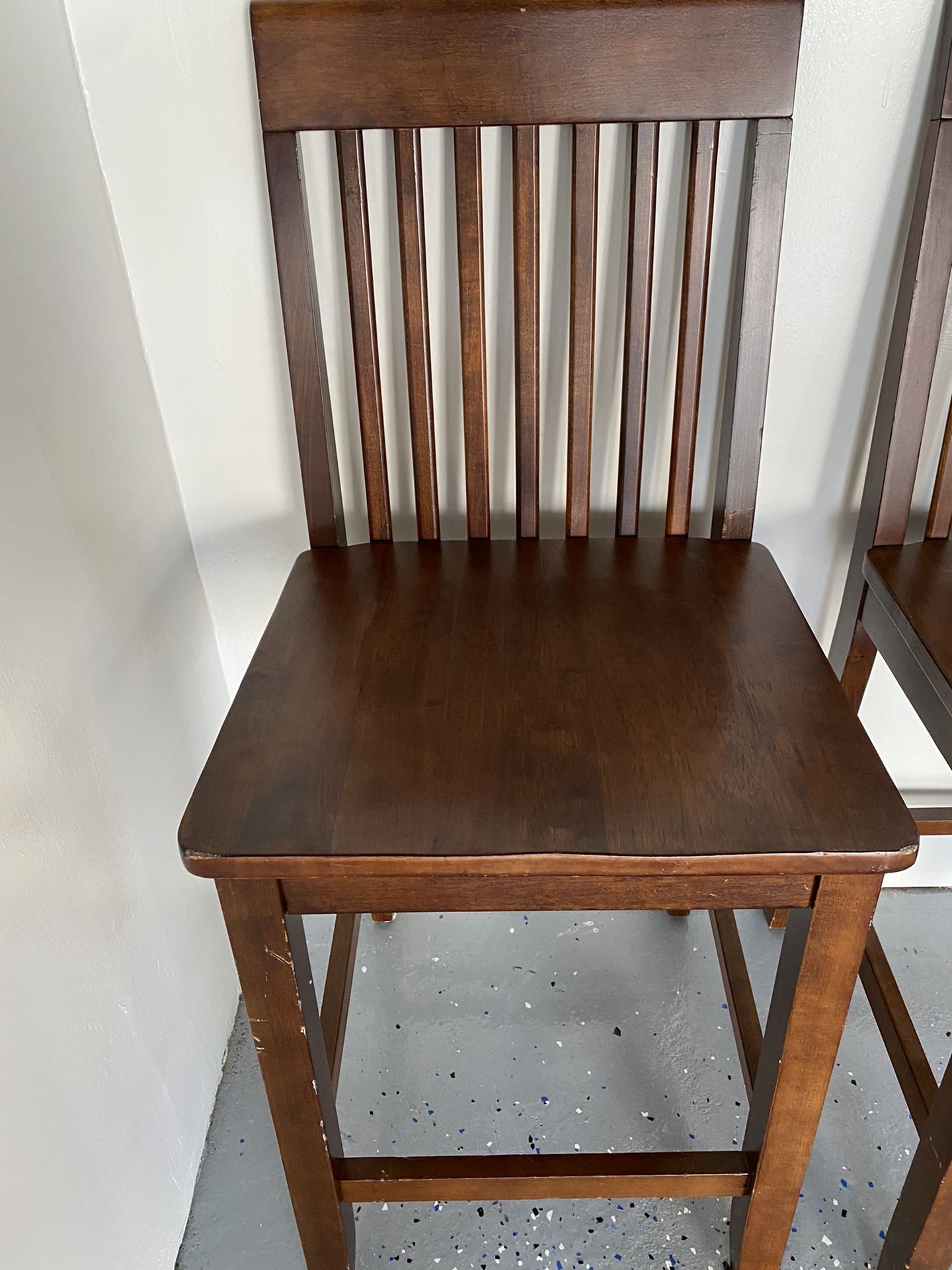 One wooden bar stool chairs