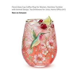 Brand new Floral Glass Cup Coffee Mug for Women