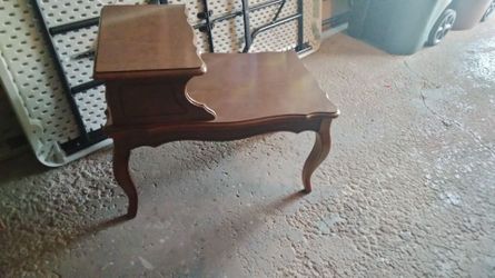 Solid wooden two tier side table  19 by 29 by 24