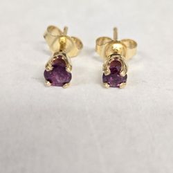 14kt Gold Garnet Stud Earrings 