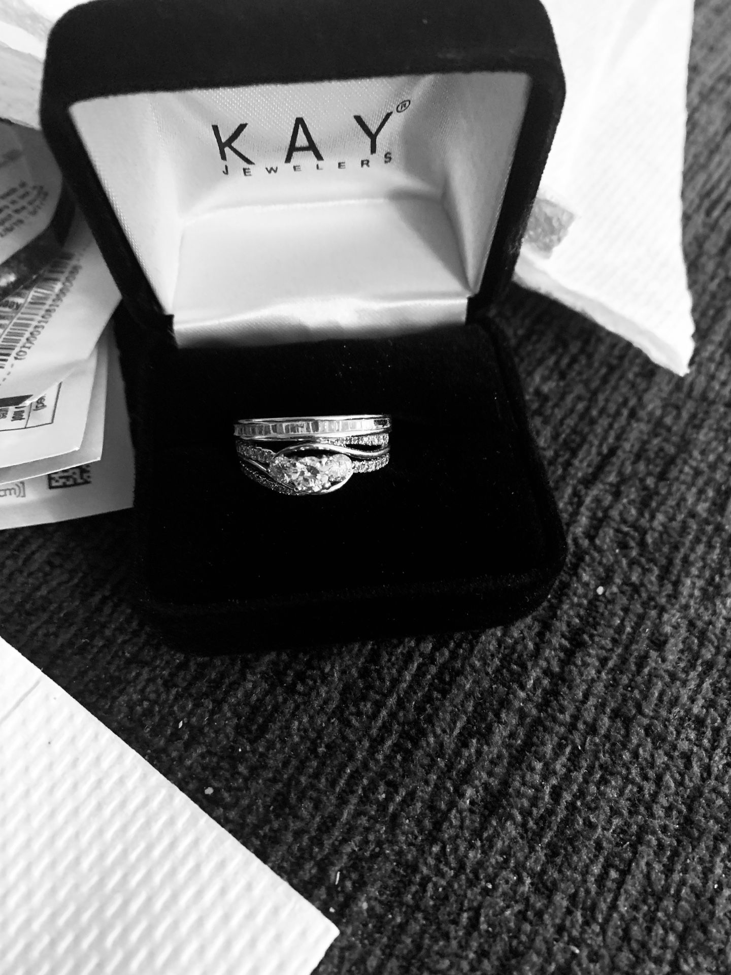14k wedding- engagement rings with diamonds