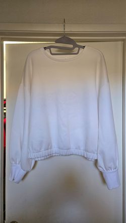 White Cropped Crewneck Sweatshirt