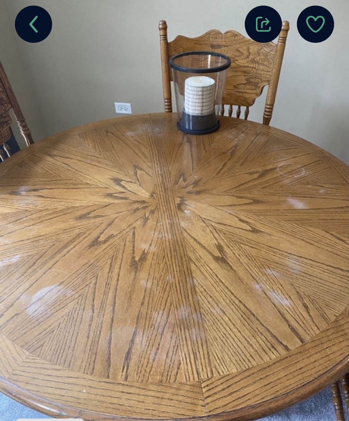 Oak kitchen table and chairs