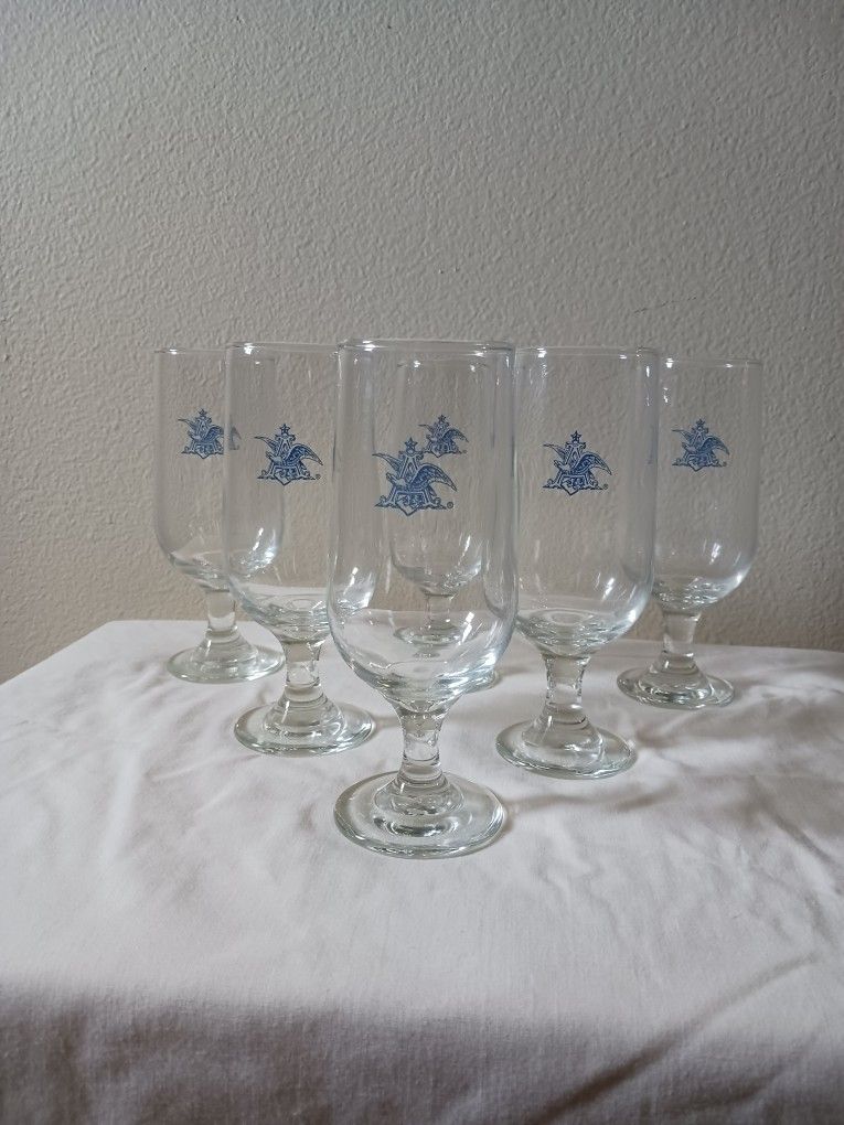 Vintage Anheuser-Bush Tulip Beer Glasses