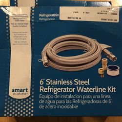 Smart Choice 6 ft. Stainless Steel Refrigerator Waterline Kit