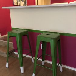 2 Metal Indoor-Outdoor Barstools.