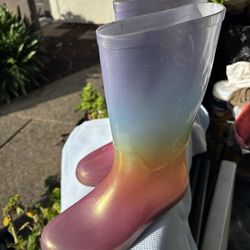 Rain Boots Glitter Rainbow