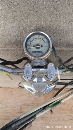 Pagsta / Johnny Pag Mini chopper Handlebars, Speedometer, Brake, and Clutch & Rear Rack all chromed out