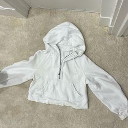 Lululemon White Cropped Hoodie 