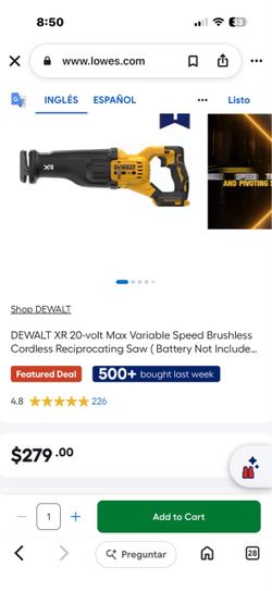 DeWalt 20V XR Brushless Reciprocating Saw