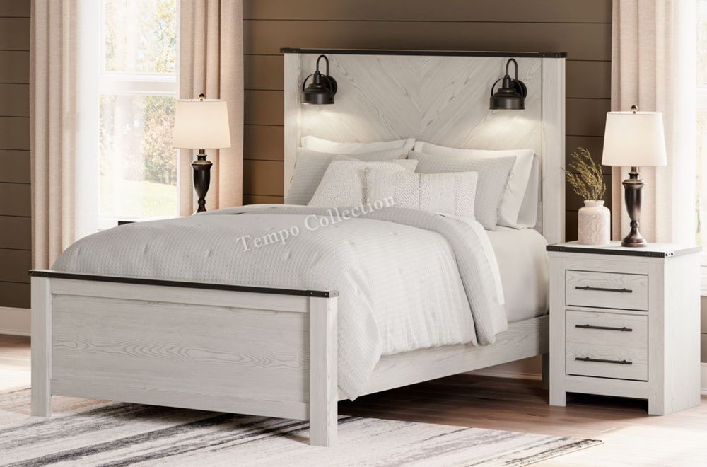 White Color Queen Panel Bed , SKU#10B1446Q