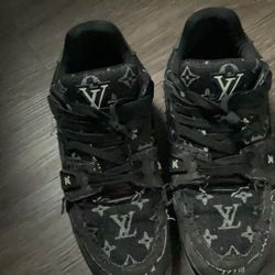 Louis Vuitton LV Trainer sneaker in black Monogram denim