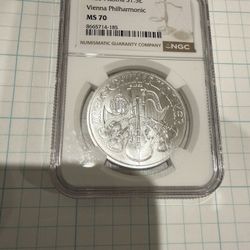 2025 Austria 1 Oz Silver Philharmonic NGC MS 70
