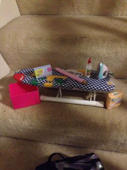 Iron board basket and iron for 18 inch doll