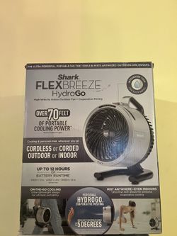 Shark FlexBreeze HydroGo Fan, Ultra-powerful portable fan, Indoor & Outdoor