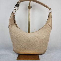 Auth GUCCI Micro GG Suede Hobo Bag