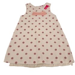 DULCE Pink Polka Dot Dress with Bow - Girls Size 6A (New)