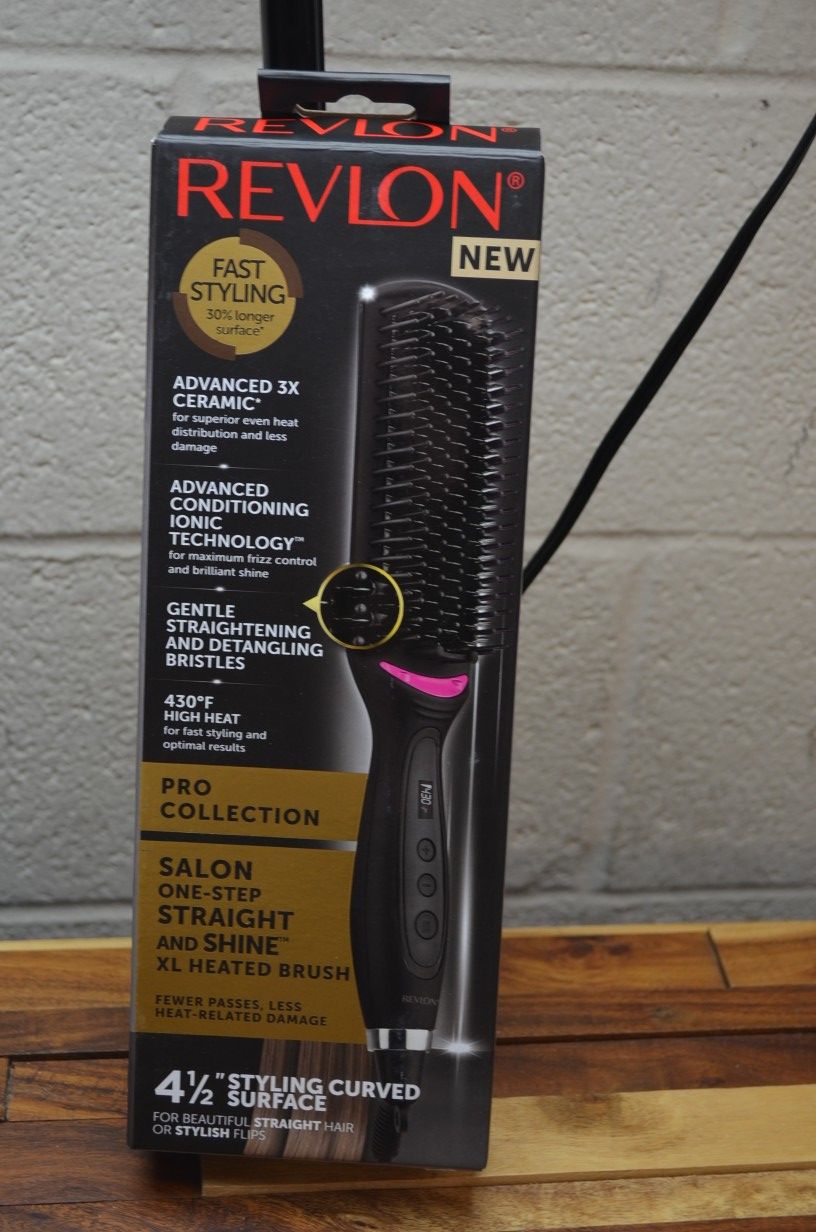 Revlon salon one step extra long straightening heated hair brush RVST2168