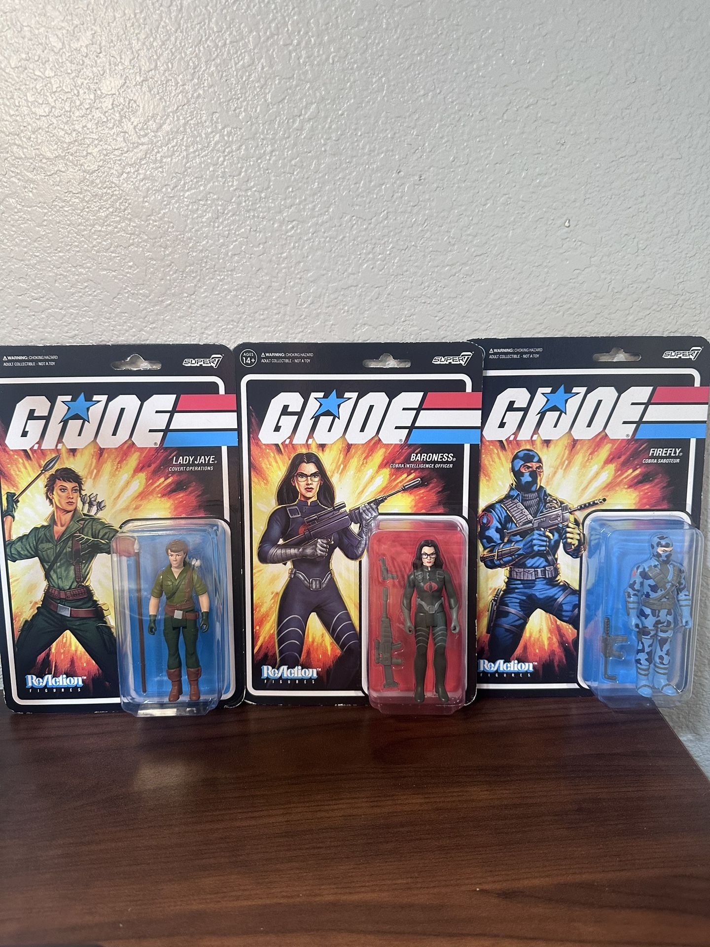 3 set of GI Joe reaction figures