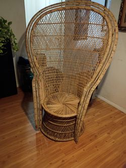 Vintage Wicker Peacock Chair