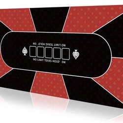 70 x 35 Inch Poker Mat, 8 Players Texas Hold'em Poker Rubber Mat Poker Topper for Tables, Folding Portable Poker Table Top Layout w/Carrying Bag for P