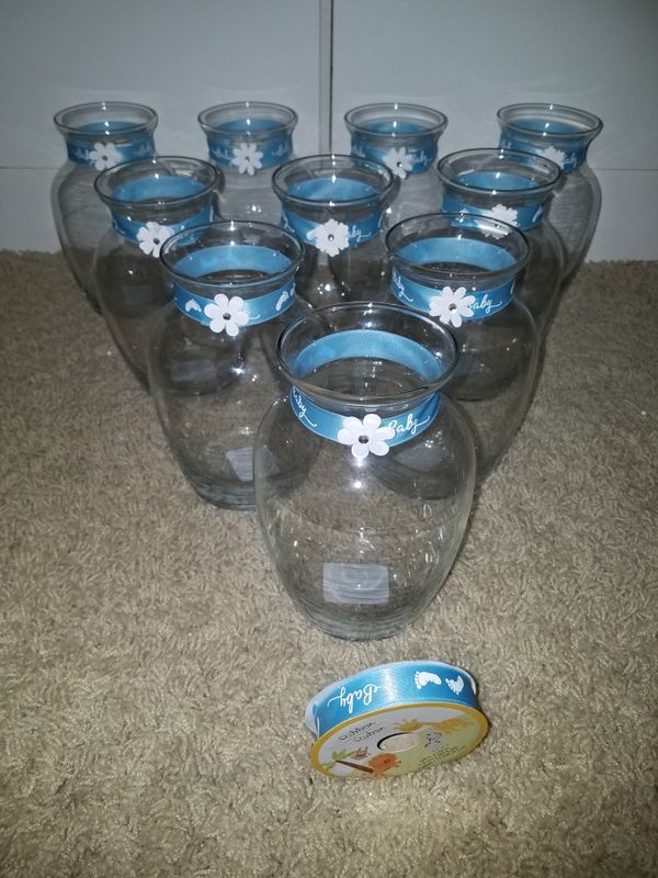 10 Glass Vases Boy Baby Shower Centerpieces For Sale In Lake Worth 10 Glass Vases Boy Baby Shower Centerpieces For Sale In Lake Worth