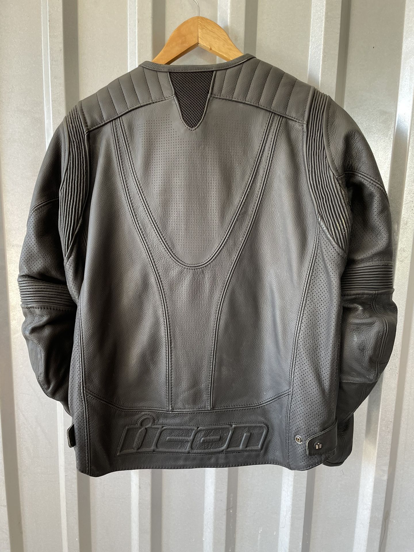 Icon Black Leather Motorcycle Jacket