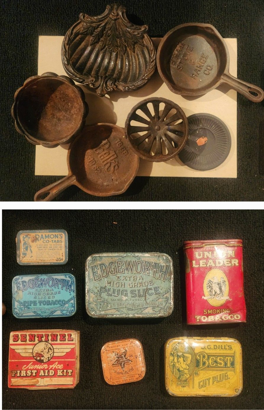 X13 Antique/Vintage Cast Iron & Tin Boxes