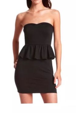 Black peplum mini dress size small