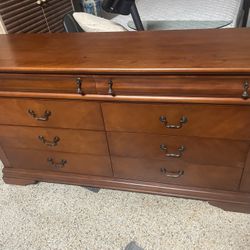66” W Large Wood Dresser 8 Drawers open easy