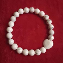 White HOWLITE Stretch  Bracelet Uni-sex