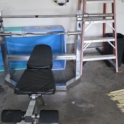 Golds Gym Weight Bench Plus Bars