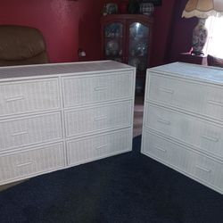 White Wicker Dressers
