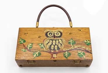 Vintage Gary Gail wooden box purse