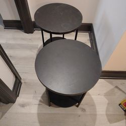 2 black round tables $10 for both