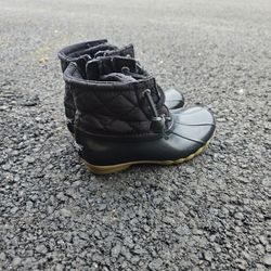 Sperry Duck Boots Toddler Size 10 Black Waterproof Quilted Rain Snow Boots