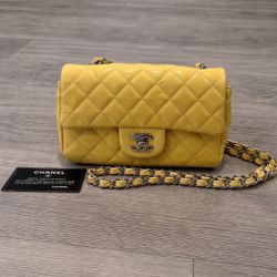 Chanel quilted Yellow Mini Purse Womens price firm