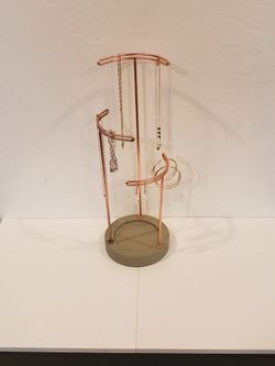COPPER PAINTED JEWELRY ORGANIZER STAND