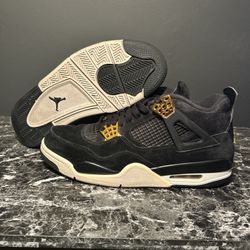 Nike Air Jordan 4 Royalty Black/Metallic Gold Mens 8.5 368497-042
