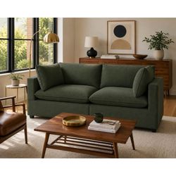 Albany Park Kova Pillow Cushion Sofa | Spruce Performance Chenille | 86” - Delivery Available