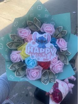 Stitch money bouquet