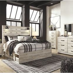 King Size Ashley Cambeck Bedroom Suite  With Mattress
