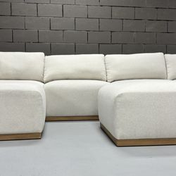 Modular Cream Henredon Murphy Sectional Couch Sofa L Shape Ottoman  
