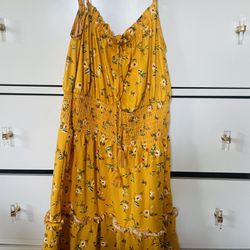 yellow floral dress 