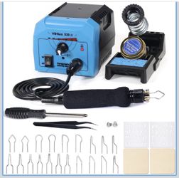 YIHUA 939-II Wood Burning Kit Station Pyrography Pen 250~750℃/482~1382℉ Temperature Adjustable with 20 Wire Nibs, 1 Stable Pen Holder, 2 Stencils, 2 S