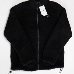 New Size Large NWT Jeff Staple Pigeon BLACK Sherpa Zip Up Sold Out $78 Retail  